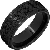 Black Diamond Ceramic Latigo Pattern Ring